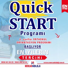 Mercan Koleji Quick Start İlkokuldan Ortaokula Geçiş Programı